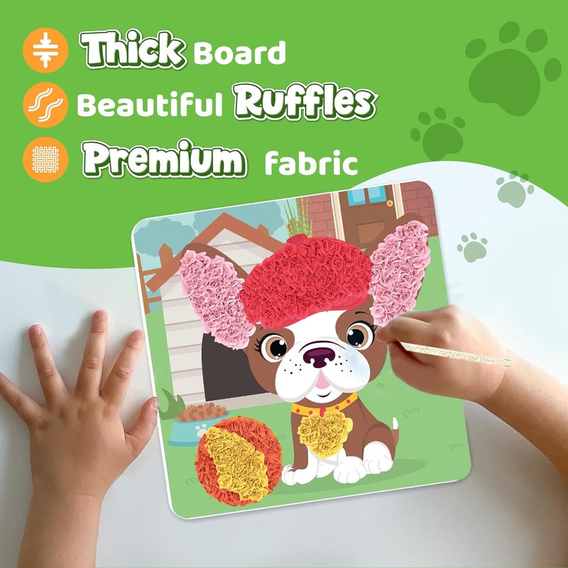jackinthebox Poke Poke Art – Pets Theme, Mess-Free Fabric Art and Craft, Flower Pressing Kits, Gift for Kids, Girl Gifts, Boy Gift, Toys for Girls and Boys Ages 4 5 6 7 8 - Image 4